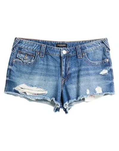 True Religion Woman Denim Shorts Blue Size 30 Cotton In Blue