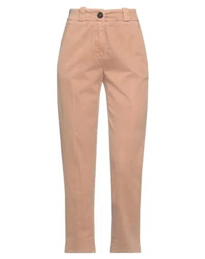 Peserico Woman Pants Camel Size 2 Cotton, Elastane In Neutral