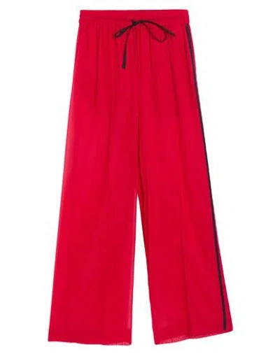 Peter Do Woman Pants Red Size M Silk, Elastane In Red