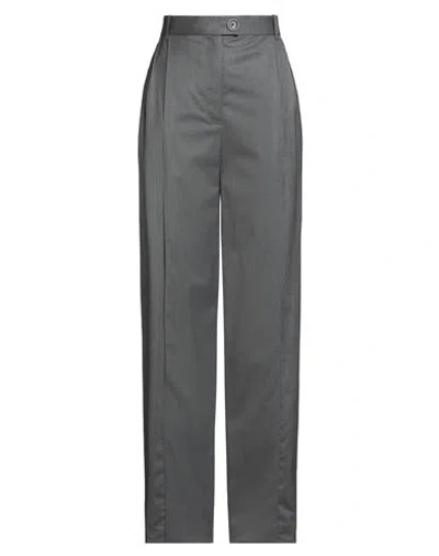 Peter Do Woman Pants Grey Size M Virgin Wool, Elastane In Gray