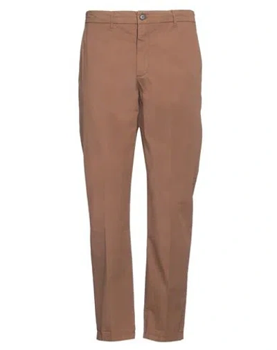 Alpha Studio Man Pants Light Brown Size 32 Cotton, Elastane In Brown