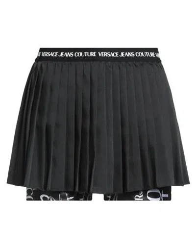Versace Jeans Couture Black Pleated Skort In Black