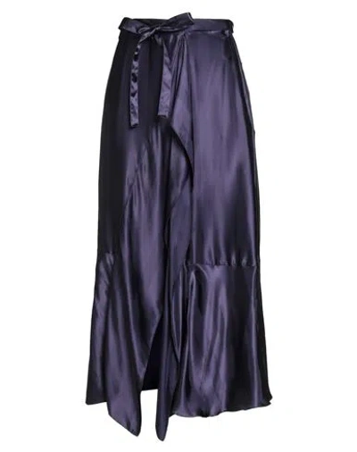 Nina Ricci Woman Midi Skirt Dark Purple Size 6 Viscose, Silk In Purple