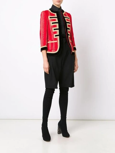 Shop Givenchy Lurex Tweed Jacket - Red