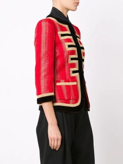 Shop Givenchy Lurex Tweed Jacket - Red