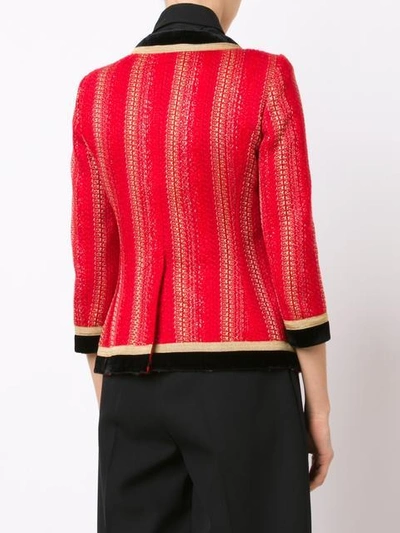 Shop Givenchy Lurex Tweed Jacket - Red