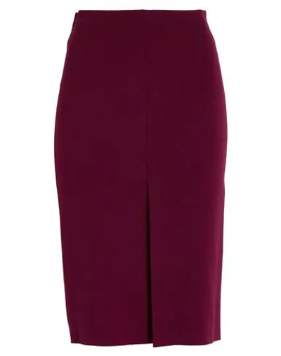 Merci Italia Woman Midi Skirt Burgundy Size L Viscose, Nylon, Elastane