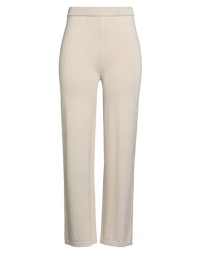 Max Mara Leisure Woman Pants Beige Size Xl Virgin Wool In Neutral