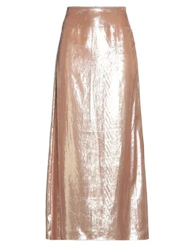 Merci Italia Woman Maxi Skirt Camel Size 6 Polyester