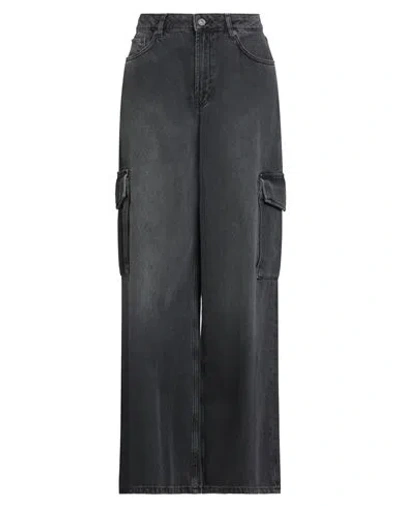 Ottod'ame We Love Denim Woman Jeans Charcoal Size 31 Cotton In Black