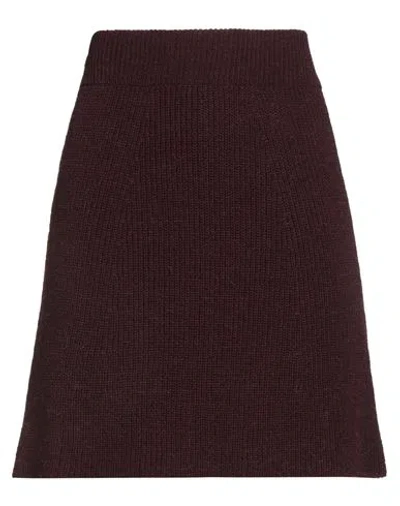 Alysi Woman Mini Skirt Burgundy Size M Acrylic, Alpaca Wool, Merino Wool
