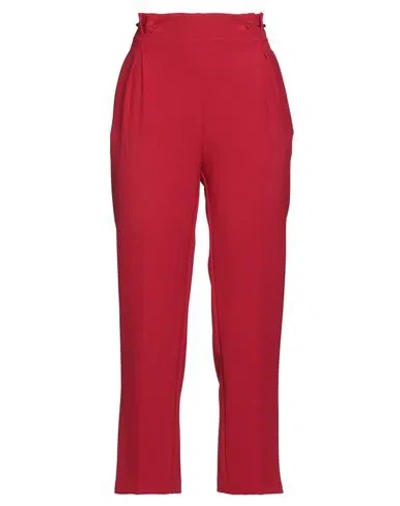 Simona Corsellini Woman Pants Red Size 8 Polyester, Viscose, Cotton, Elastane In Red