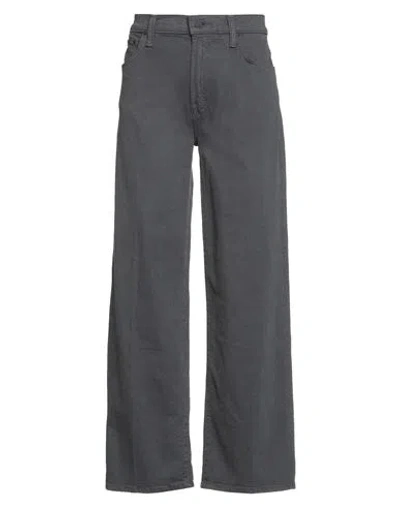 Mother Woman Pants Black Size 26 Cotton, Lyocell, Linen, Elastane In Gray