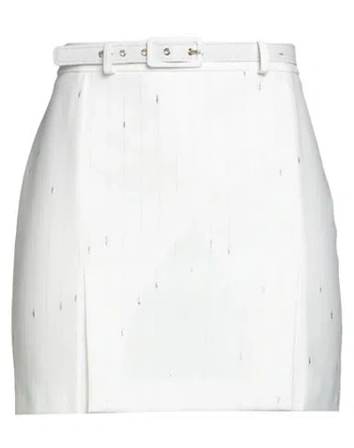 Simona Corsellini Woman Mini Skirt Off White Size 8 Polyester, Virgin Wool, Elastane In White