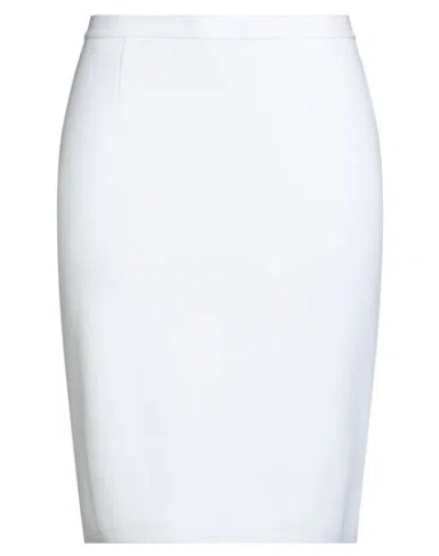 Luisa Spagnoli Woman Midi Skirt White Size 12 Viscose, Polyamide In White