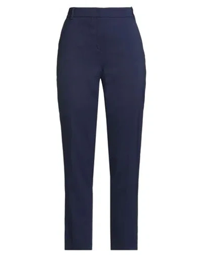 Luisa Spagnoli Woman Pants Navy Size 12 Polyester, Virgin Wool, Elastane In Blue
