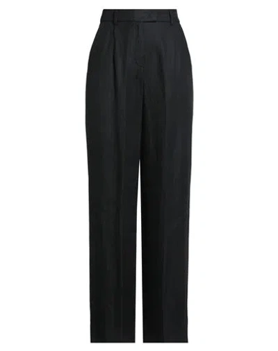 Luisa Spagnoli Woman Pants Black Size 12 Linen In Black