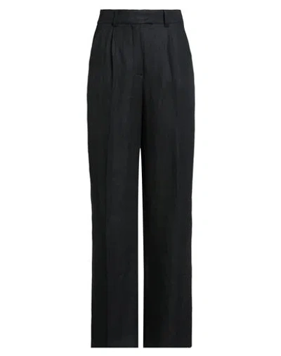 Luisa Spagnoli Woman Pants Black Size 12 Linen In Black