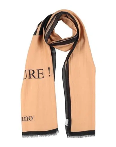Moschino Woman Scarf Beige Size - Modal, Cashmere In Pink