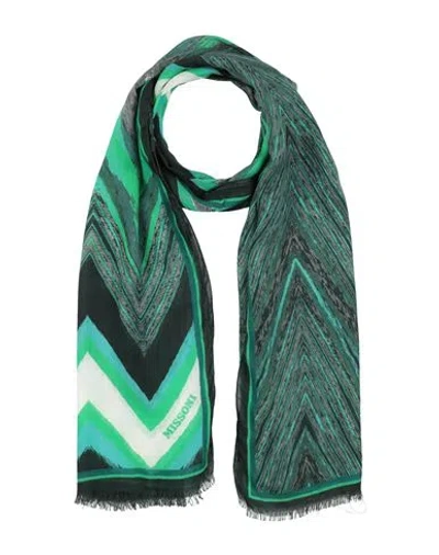 Missoni Woman Scarf Emerald Green Size - Modal, Silk In Green