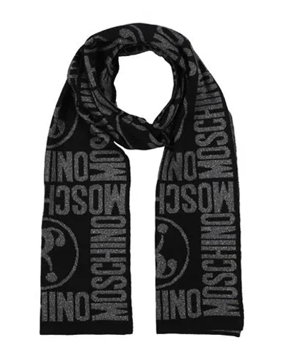 Moschino Woman Scarf Charcoal Size - Wool, Viscose, Polyamide