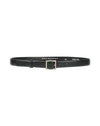 Philosophy Di Lorenzo Serafini Woman Belt Black Size 4 Leather In Black