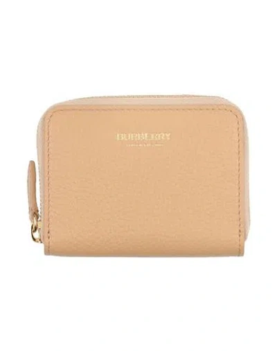 Burberry Woman Wallet Beige Size - Calfskin In Brown