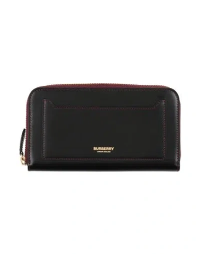 Burberry Woman Wallet Black Size - Calfskin In Black