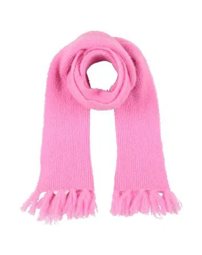 Msgm Woman Scarf Pink Size - Merino Wool, Polyamide, Elastane In Pink