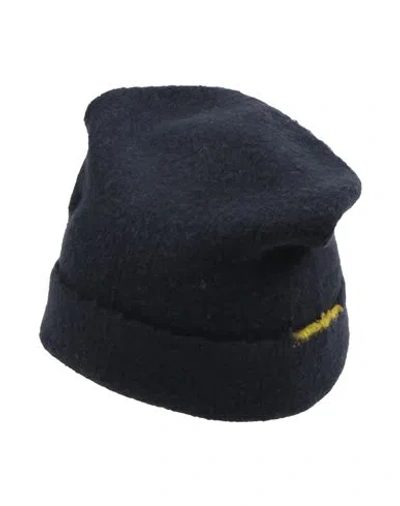 Semicouture Woman Hat Navy Size Onesize Virgin Wool, Polyamide, Cashmere, Elastane In Black