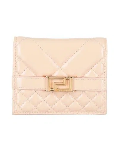 Versace Woman Wallet Blush Size - Calfskin In Neutral