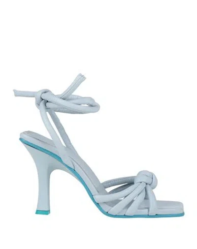 Le Silla Woman Sandals Sky Blue Size 7.5 Leather In Blue