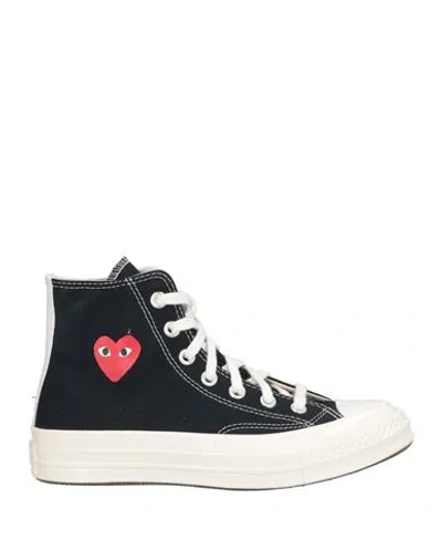 Converse X Comme Des Garçons Play Man Sneakers Black Size 9.5 Textile Fibers