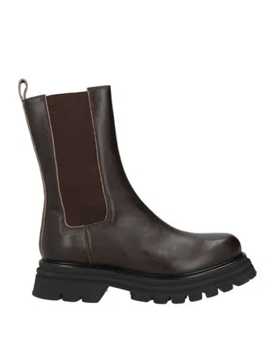 Pao Piano Zero Woman Ankle Boots Chocolate Brown Size 8 Calfskin