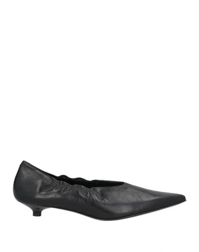 Guglielmo Rotta Woman Ballet Flats Black Size 8 Leather