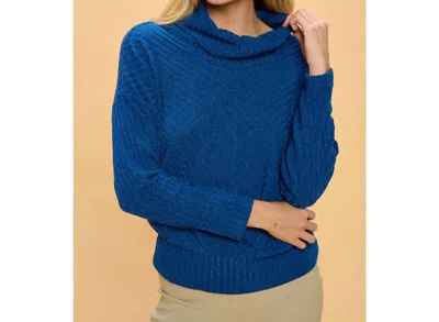 Perseption Concept Cowl Neck Sweater In Peacock