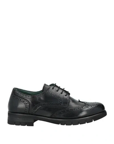 Calpierre Woman Lace-up Shoes Black Size 8 Leather