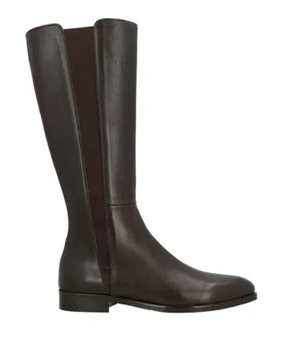 Calpierre Woman Boot Dark Brown Size 8 Leather