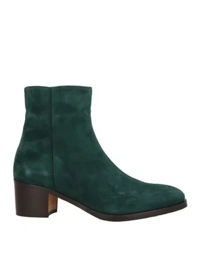 Calpierre Woman Ankle Boots Dark Green Size 8 Leather
