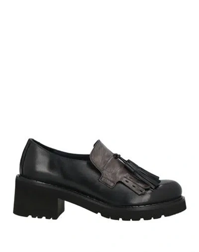 Calpierre Woman Loafers Black Size 7.5 Leather