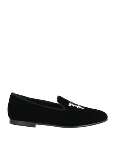 Palm Angels Woman Loafers Black Size 8 Textile Fibers