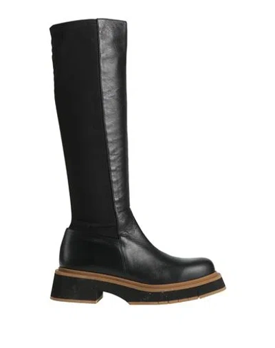 Paloma Barceló Woman Boot Black Size 8 Leather, Elastic Fibres