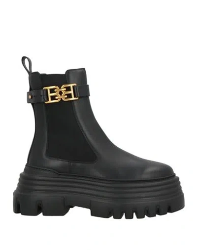 Bally Woman Ankle Boots Black Size 7.5 Leather In Black