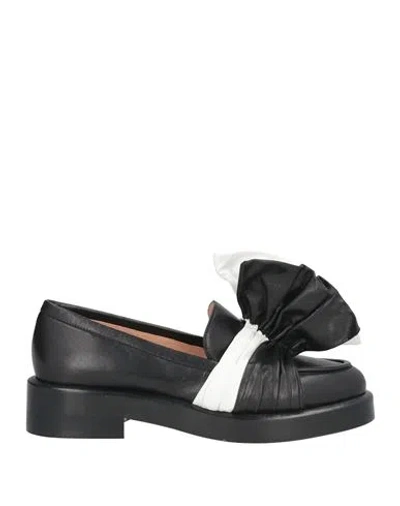 Alberta Ferretti Woman Loafers Black Size 8 Leather