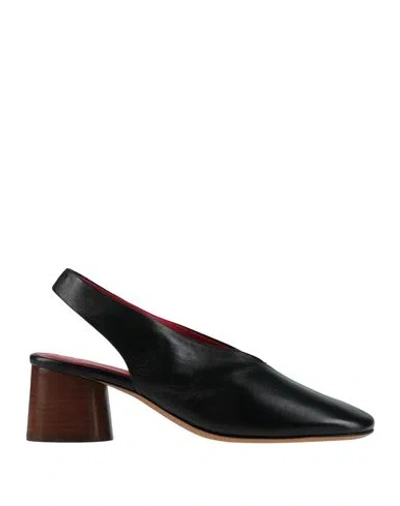 Mansur Gavriel Woman Pumps Black Size 6.5 Leather In Black