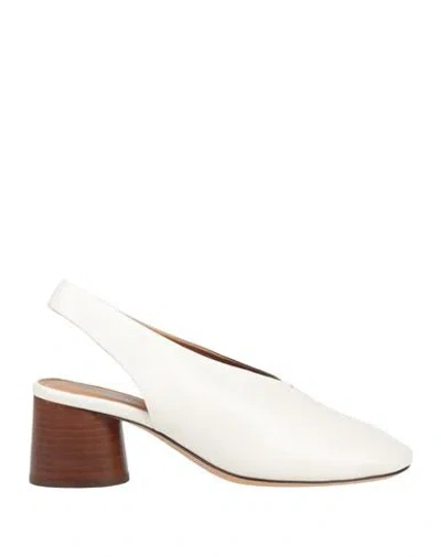 Mansur Gavriel Woman Pumps White Size 8 Leather