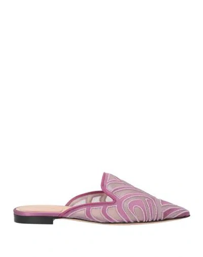 Alberta Ferretti Woman Mules & Clogs Mauve Size 8 Textile Fibers