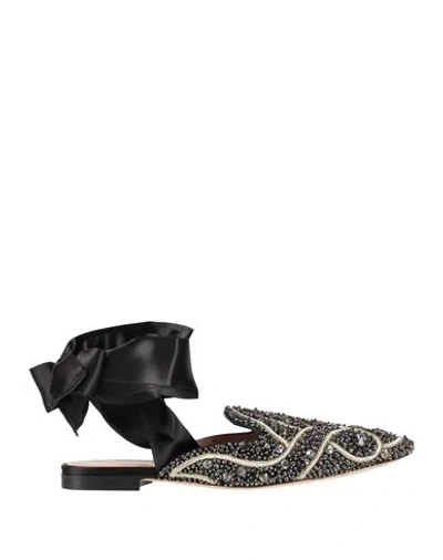 Alberta Ferretti Woman Mules & Clogs Black Size 8 Textile Fibers