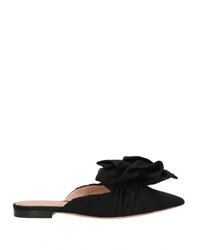 Alberta Ferretti Woman Mules & Clogs Black Size 8 Textile Fibers