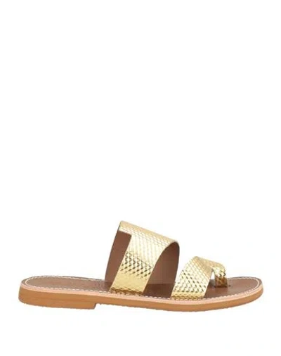 Le Salentine Woman Thong Sandal Gold Size 8 Leather